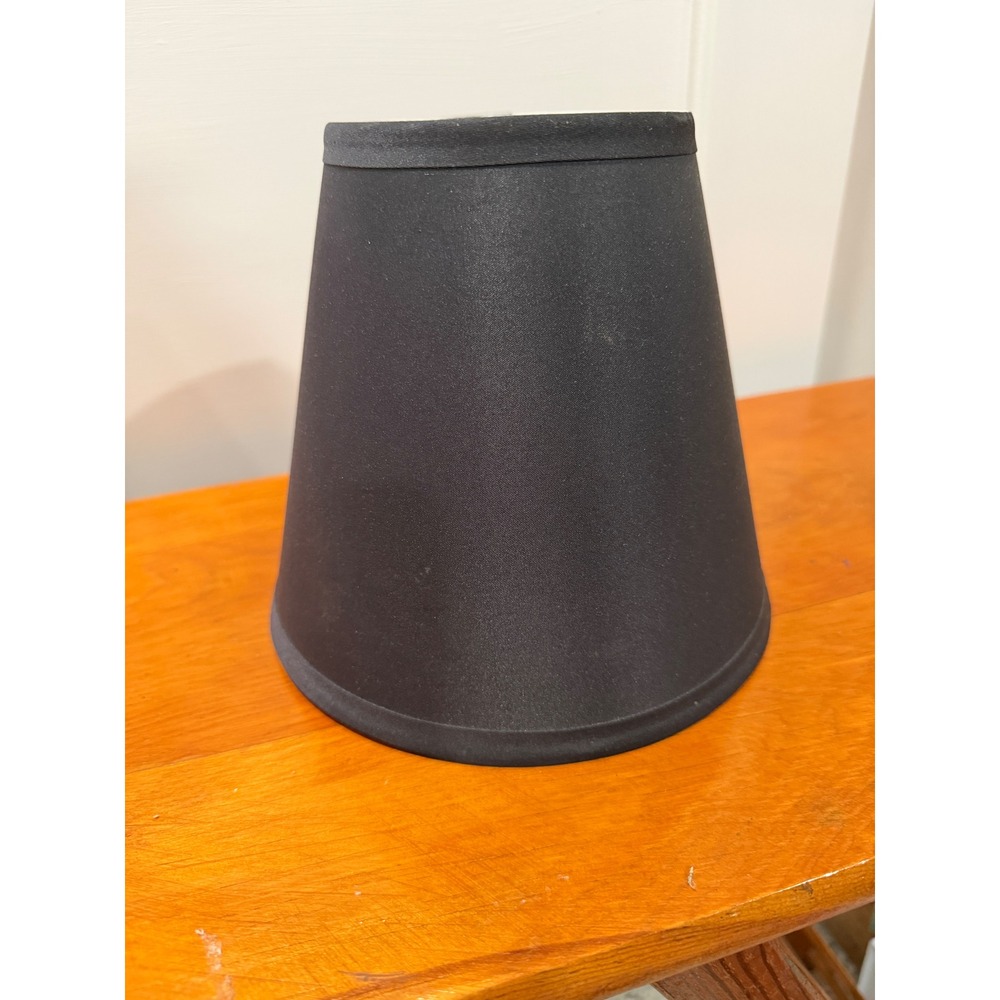 Small Black Satin Tapered Empire Lamp Shade 6.75 Inch Spider Fitter Replacement